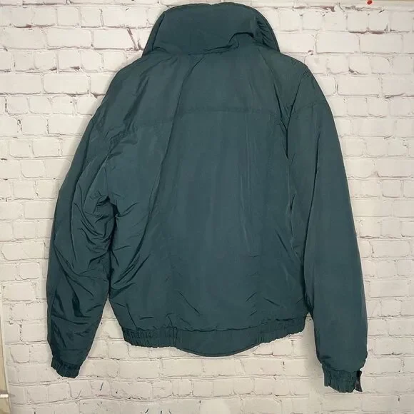VTG The North Face Men Size M Green/Teal Pockets Full Zip Winter Puffer Jacket